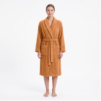 Bathrobe in 100% Cotton Rust Orange